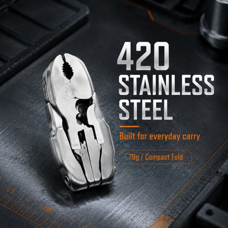 9-in-1 Micro Pocket Keychain Multitool